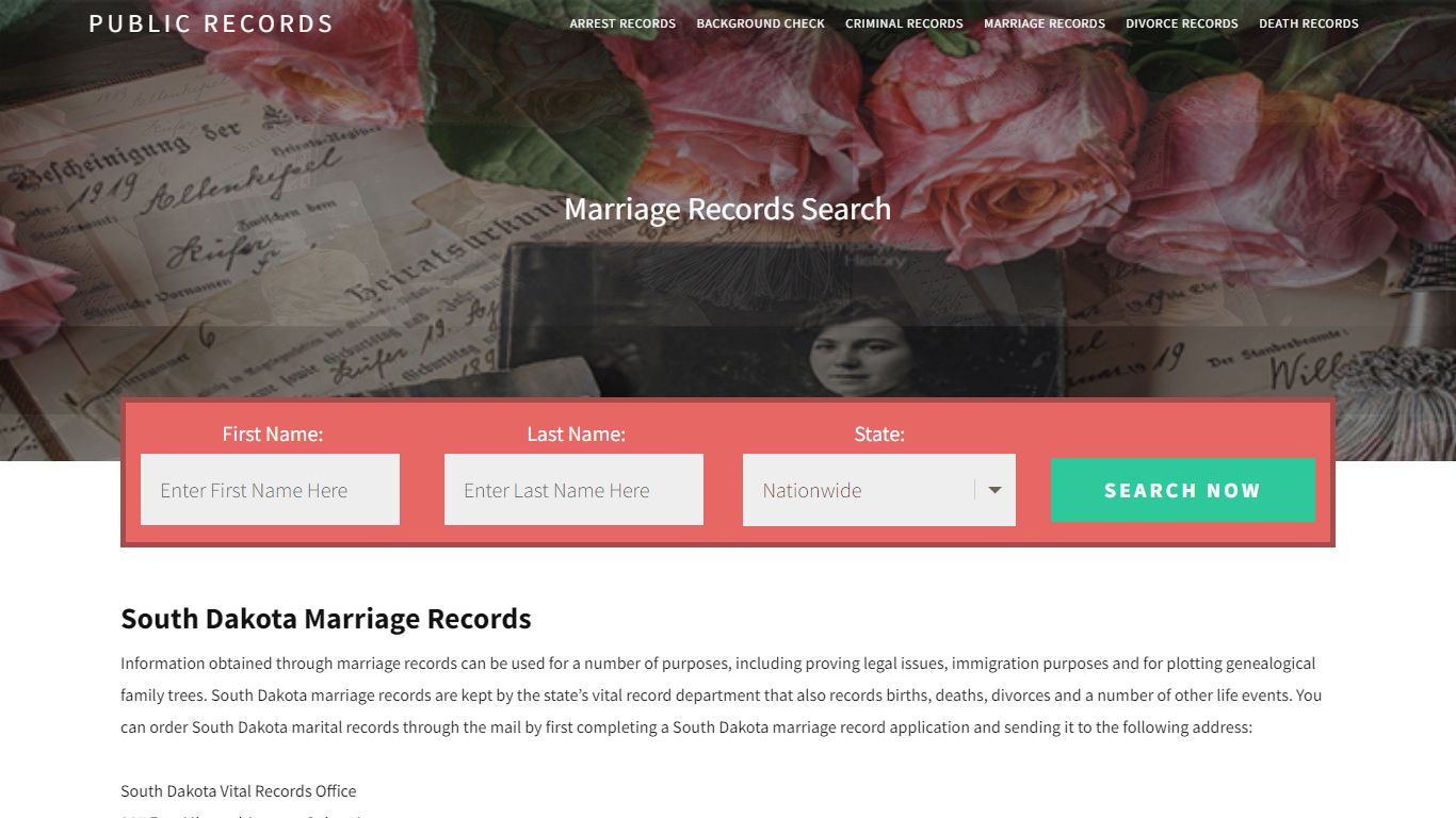 South Dakota Marriage Records | Enter Name and Search. 14Days Free